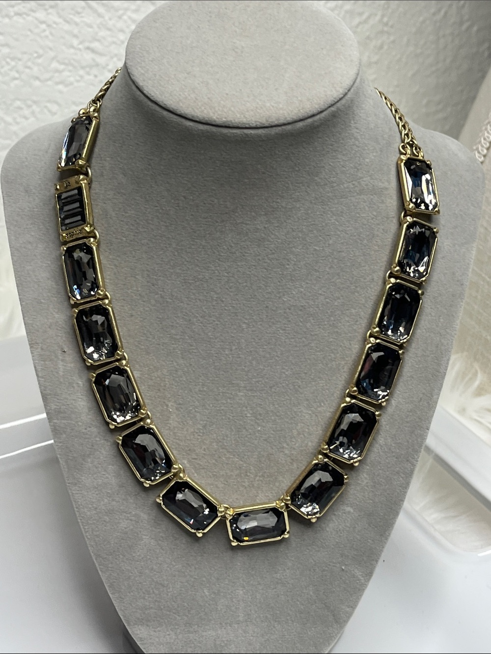 Lia Sophia Versailles Gold-Tone Necklace with Smoky Gray Crystals - Picture 9 of 9